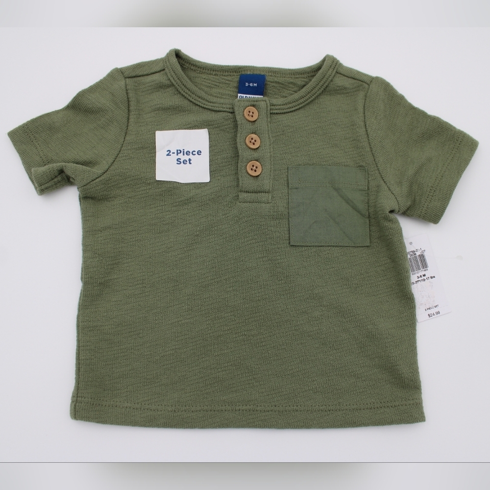 NWT Old Navy Green Ribbed Short Sleeve Top 3–6M